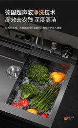 Kitchen Dishwasher and Sink AIO 220V 50Hz Integrated Sink Dishwasher Machine Built-in Ultrasonic Fully Automatic Dish Washer