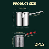 Deep Fryer Pot with Basket, 2Pcs/Set Deep Fryer Pan Stainless Steel Chip Pan with Handle Uncoated  Polished Brushed Frying Pots