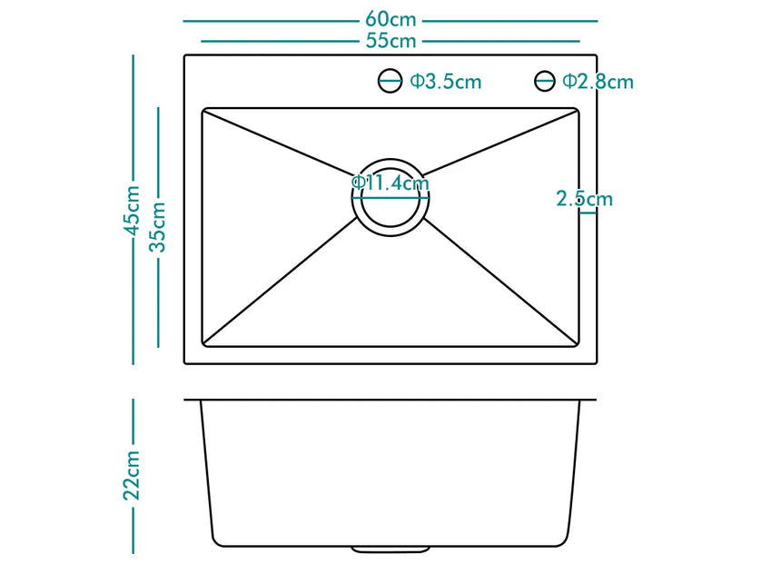 ALFORDSON Kitchen Sink Basin Stainless Steel Top Under Mount Single Double Bowl