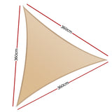 Instahut Shade Sail Cloth Shadecloth Triangle Sun Canopy 3.6x3.6x3.6M