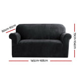 Artiss Sofa Cover Couch Covers 2 Seater Velvet Black