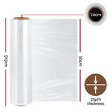 500mm x 400m Stretch Film Pallet Shrink Wrap 6 Rolls Package Use Plastic Clear