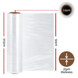 500mm x 400m Stretch Film Pallet Shrink Wrap 4 Rolls Package Use Plastic Clear