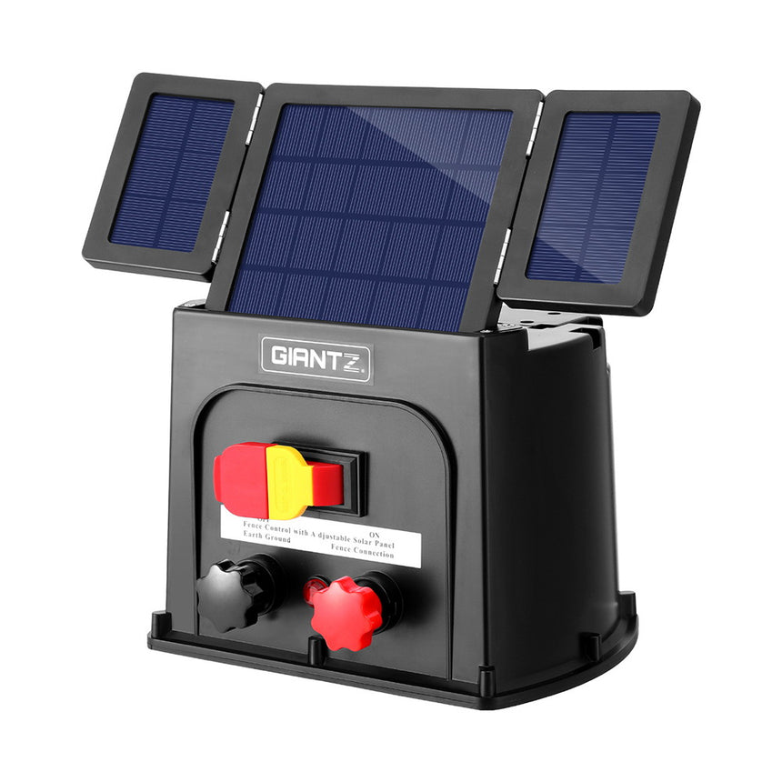 Giantz 3km Electric Fence Energiser PET Solar Energizer 0.1J