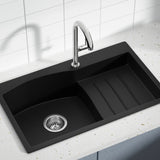 Cefito Kitchen Sink 74X45CM Granite Stone Basin Single Bowl Laundry Black