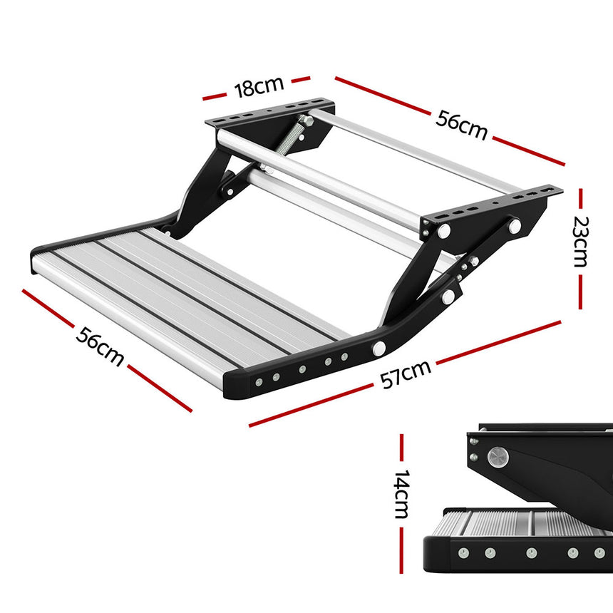 Weisshorn Caravan Step Pull Out Step Single Aluminium 200KG