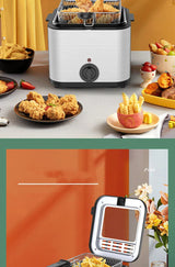 Electric Fryer 1PC Large Capacity Home Chicken Fillet French Fries Fryer All-in-One Deep Fryer Kitchen Appliances