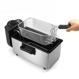 Houselin 3.5L Stainless Steel Deep Fryer with Basket, 2000W, Oil Filtration, Temp Control, Digital Timer, Dishwasher Safe Parts