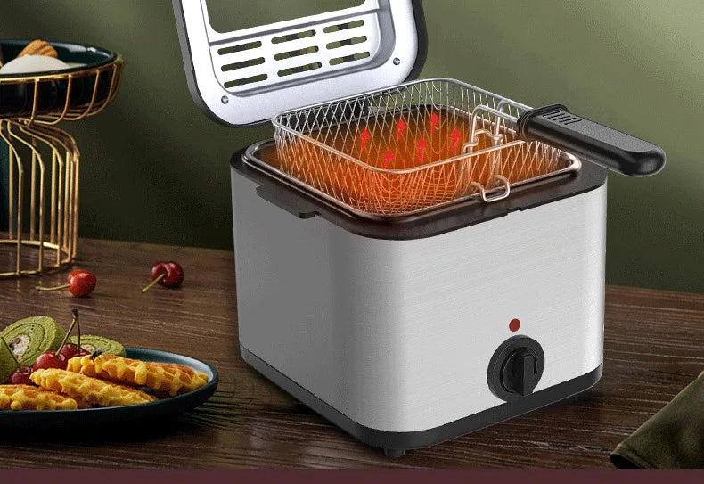 Electric Fryer 1PC Large Capacity Home Chicken Fillet French Fries Fryer All-in-One Deep Fryer Kitchen Appliances