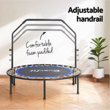 Everfit 48inch Round Fitness Trampoline Rebounder Adjustable Handrail Blue