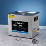 Devanti 10L Ultrasonic Cleaner Heater Cleaning Machine Timer Industrial 240W