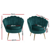 Artiss Armchair Velvet Green Callista