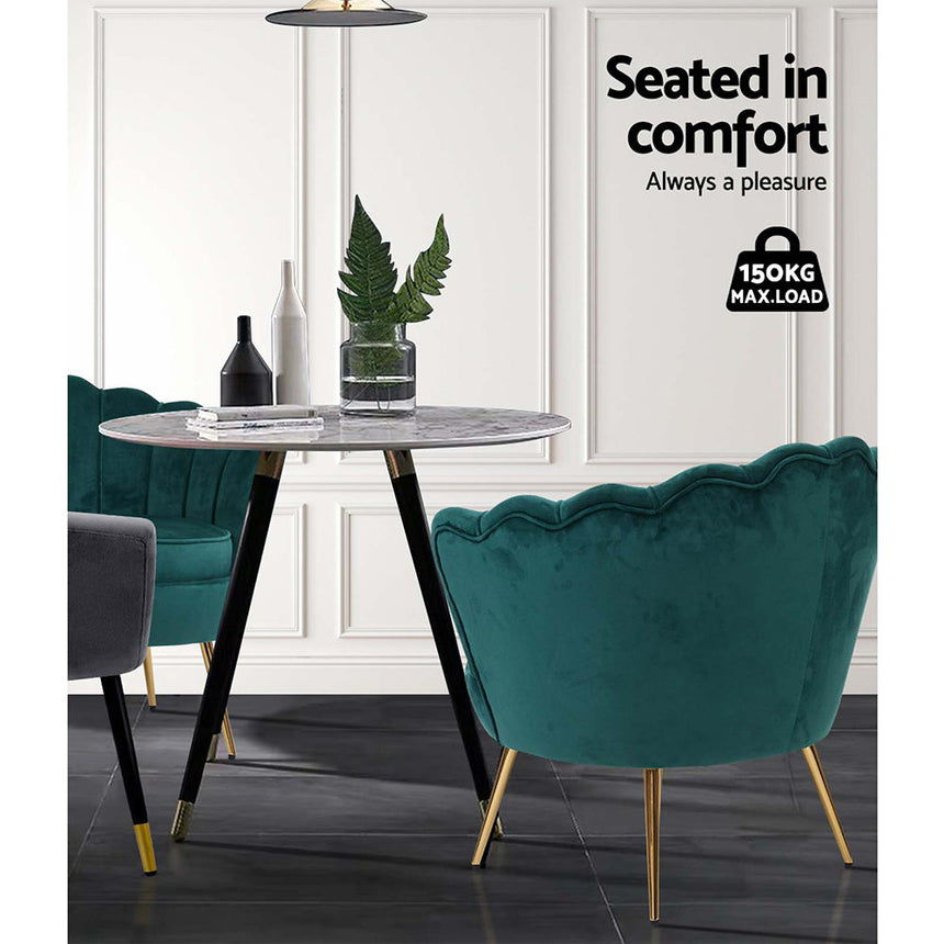 Artiss Armchair Velvet Green Callista