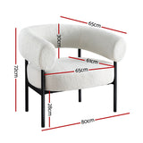 Artiss Armchair Accent Chair Curved Boucle White