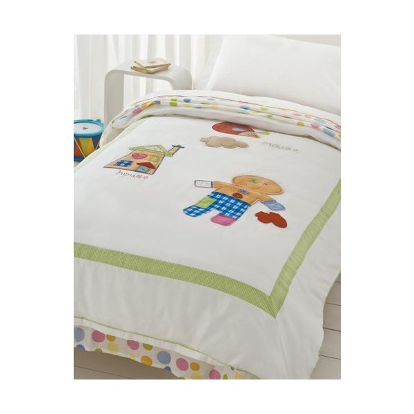 Gingerbread Man Applique Quilt Cover Sets by Happy Kids Single