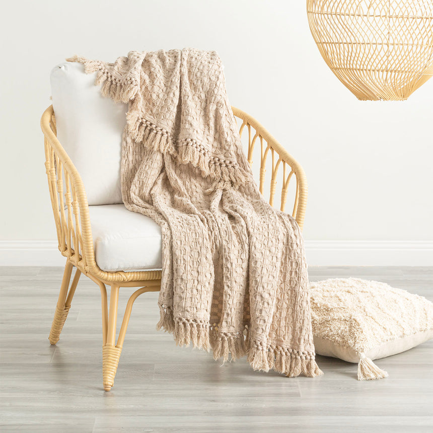 Alysian Washed Cotton Textured Sand Throw by Renee Taylor