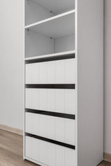 GENEVA THREE SHELF/FOUR DRAWER BUILT IN WARDROBE - VJ PANEL