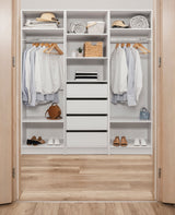 MALMO THREE SHELF/FOUR DRAWER WALK IN WARDROBE - FLUTED