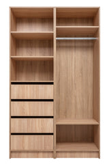 MALMO THREE SHELF/FOUR DRAWER WALK IN WARDROBE - CLASSIC - NATURAL OAK