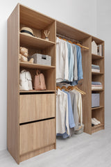 BASEL 2M WALK IN WARDROBE KIT - CLASSIC - NATURAL OAK