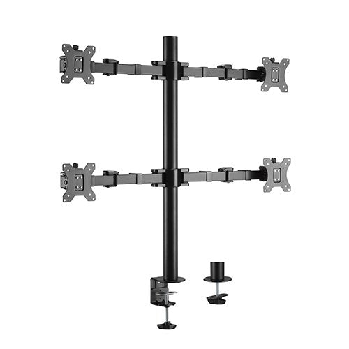 Brateck Quad Monitors Affordable Steel Articulating Monitor Arm Fit Most 17'-32' Monitors Up to 9kg per screen VESA 75x75/100x100