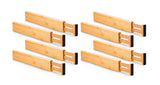 8 Pack Bamboo Adjustable Kitchen Drawer Dividers (Large, 44-55 cm)