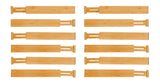 12 Pack Bamboo Adjustable Kitchen Drawer Dividers (Large, 44-55 cm)