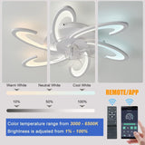 Low Ceiling Light Fan, Low Profile, 6 Wind Speed, 3 Colors (82 cm)