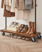 Clothes Rack Rustic Brown Black