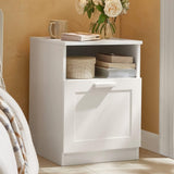 Bedside Table Shelf Drawer, White