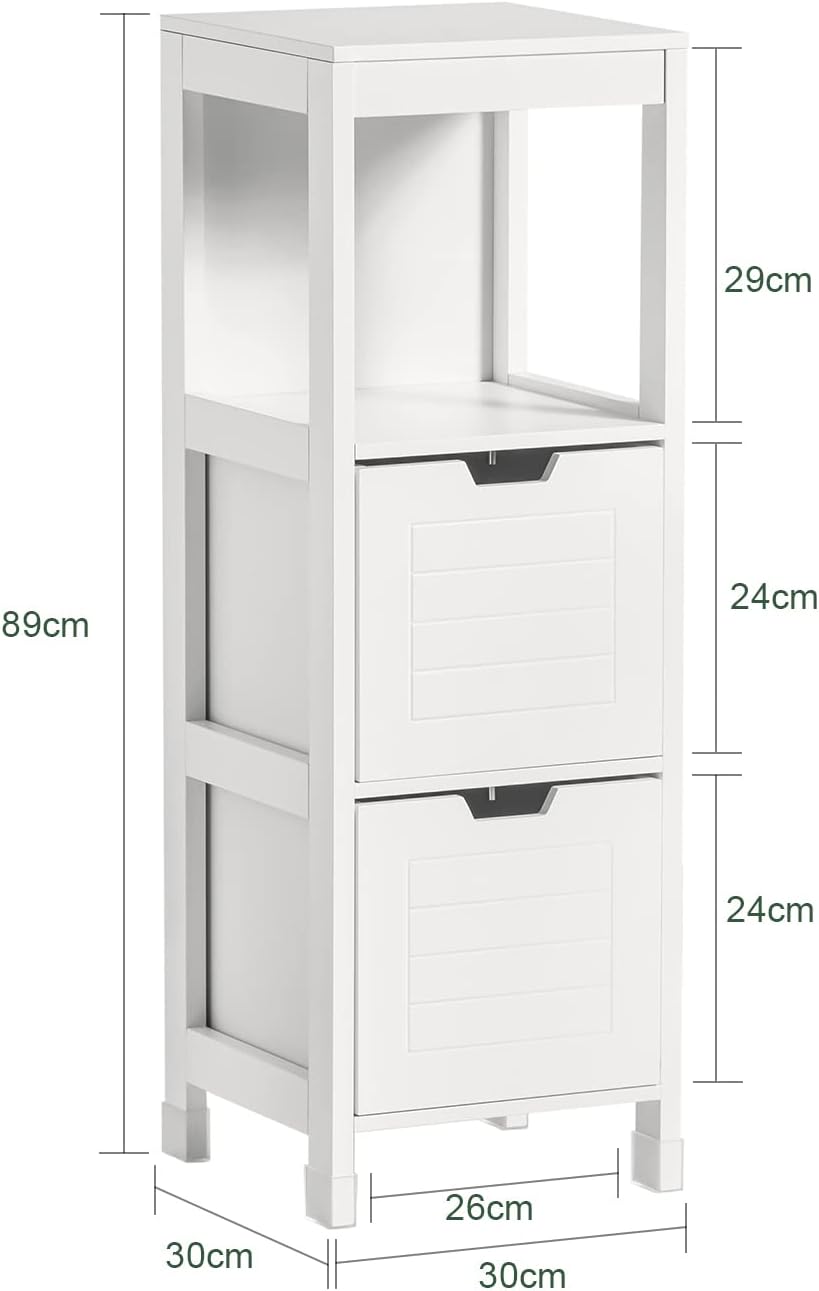 Freestanding Cabinet 2 Drawers Shelf Cupboard