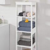 5 Tier Bathroom Shelf Cabinet, White