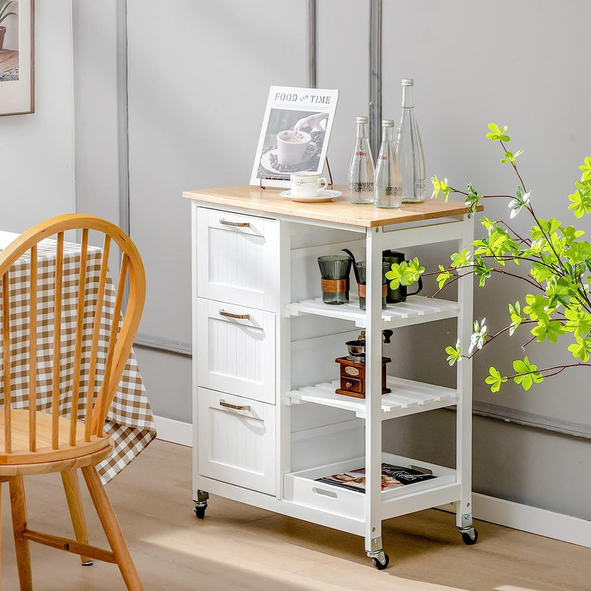 Kitchen Island on Wheels with Storage