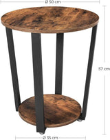 Industrial Iron Frame Round Coffee Table