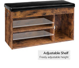 Shoe Storage Bench with Padded Cushion,Flip-Open Storage Box and Adjustable Shelf for Entryway and Living Room