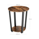 Round Side Table Shelf