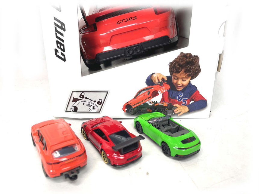 Majorette Porsche 911 GT3 RS Carry Case Playset including 4x Diecast Model Cars