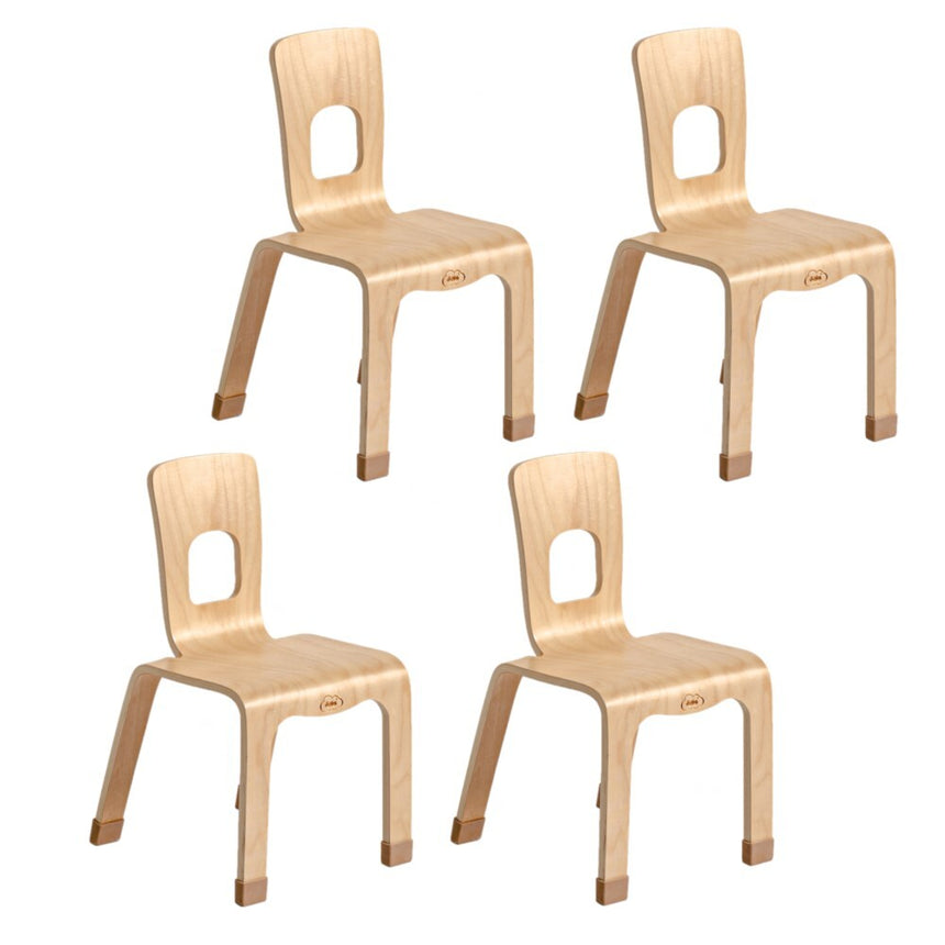 Jooyes Kids One Piece Bentwood Stackable Chair 4 Pack - H30cm