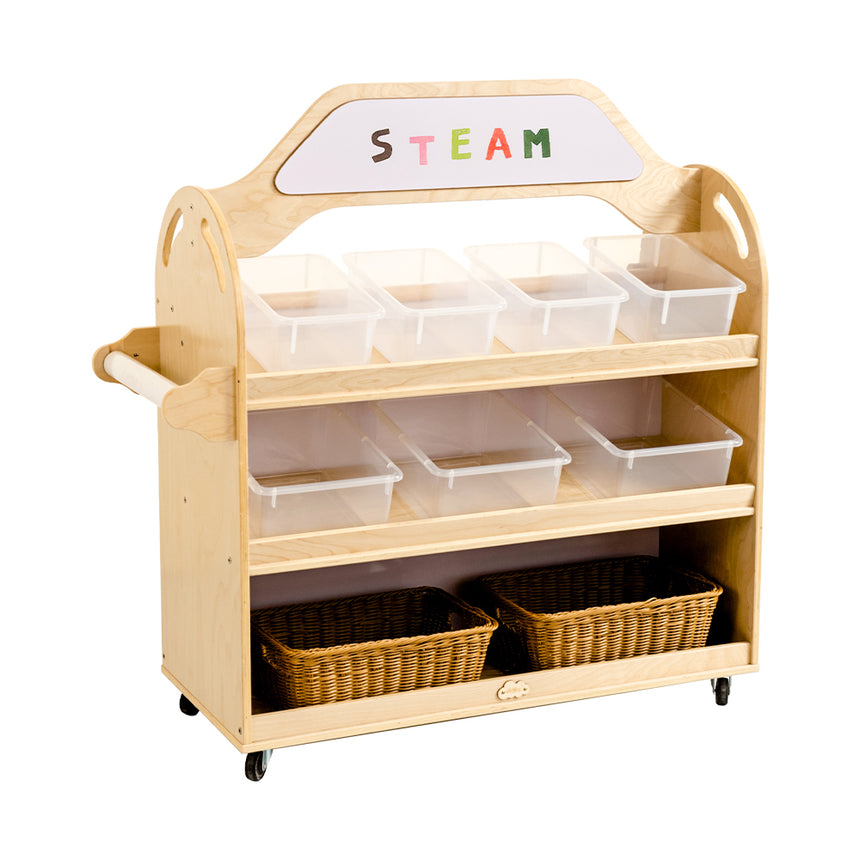 Jooyes STEAM Trolley 3-in-1 Mobile Shelf Cabinet With 9 Storage Boxes