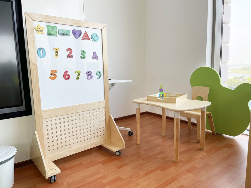 Jooyes Magnetic Mobile Discover Whiteboard with Pegboard - H140cm