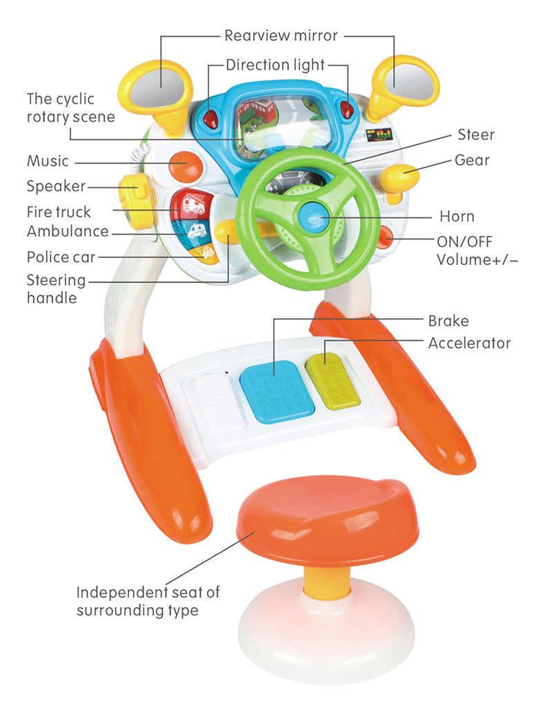 Baby Sensory Play Interactive Driving  Simulation with Music and Light