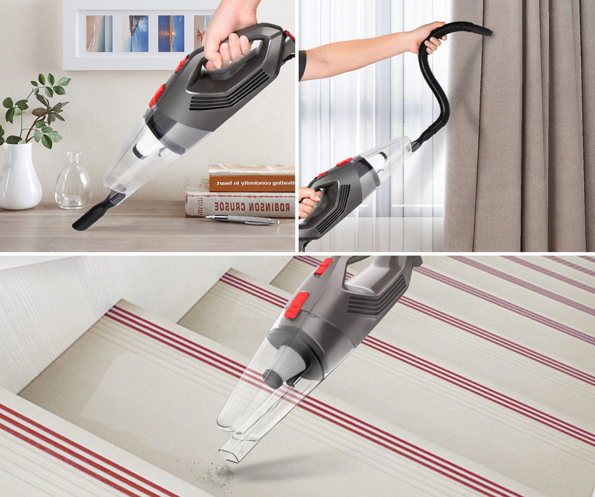 450W Lightweight Stick Vacuum Cleaner with HEPA Filter in Grey Bagless Design