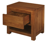 Amsterdam Solid Mahogany Timber 1 Drawer Bedside Table (Light Pecan)