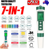 7 In 1 PH Meter TDS/EC/Salt/Temp Water Quality Monitor Tester Pen Pool Aquarium