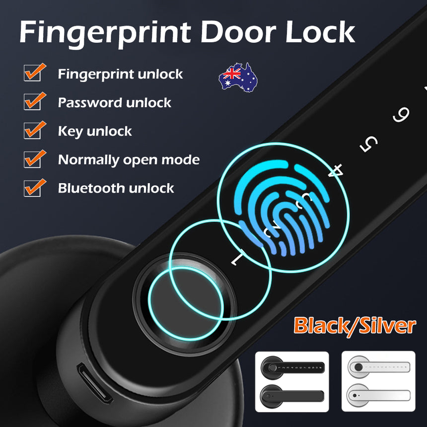 Electronic Smart Door Lock Handle Digital Fingerprint Password Bluetooth Key APP