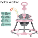 PINK Upgrade Adjustable Baby Walker Stroller Play Activity Music Kids Ride On Toy Car