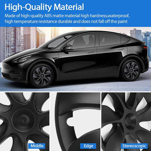 Tesla Y wheel cap 4 black and model Y front and rear PP TPE fender 4