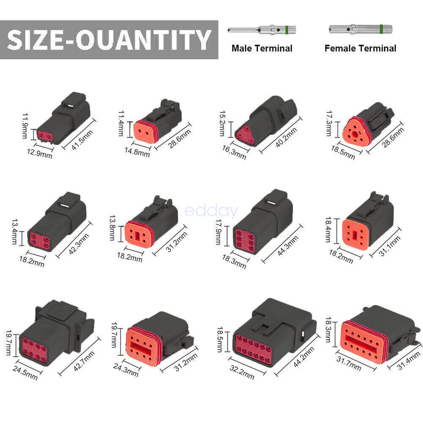 BLACK??1700X Deutsch DT Connector Kit Genuine Deutsch Crimp Tool Auto Marine