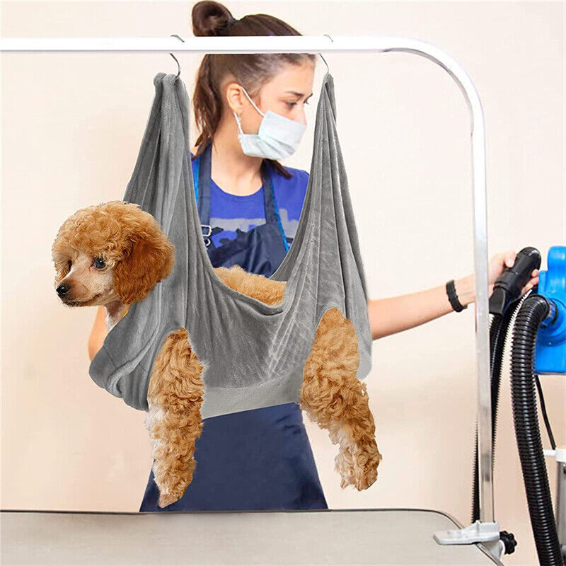 Gray Pet Dog Cat Grooming Bag Hammock Helper Restraint Bags for Bathing Trimming Nail L