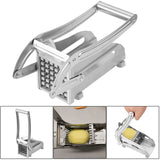 Stainless Potato Chipper French Fries Slicer Chip Cutter Maker Chopper 2 Blades